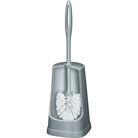 Brosse WC avec récipient semi-fermé, ensemble salle de bain en plastique - WENKO (1/3)