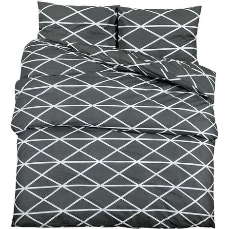 Housse de couette en coton gris 140x200 cm (1/5)