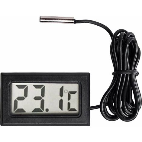UlisemNew Digitales LCD-Thermometer Temperaturmessgerät Sondensensor Bereich -50 Grad Celsius C bis +110 Grad Celsius C