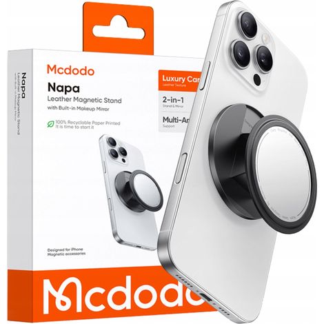 Soporte magnético para teléfono Mcdodo con espejo, plegable, negro (1/5)