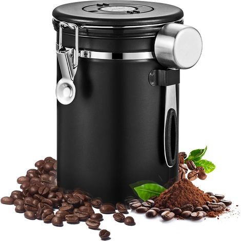 Boîte hermétique en acier inoxydable avec couvercle, idéale pour conserver le café et pour organiser la maison dans la cuisine et sur le plan de travail.-AquaForge (1/5)