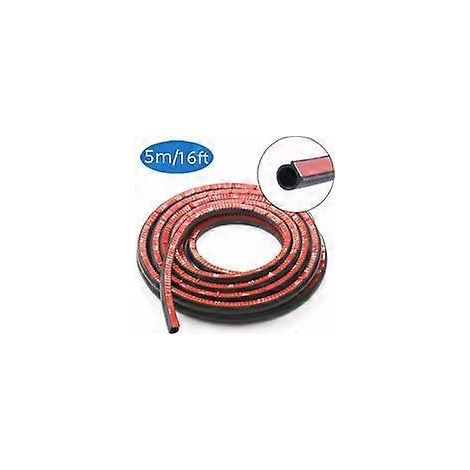 Joint d'étanchéité pour portière de voiture, 5 mètres de long, en caoutchouc auto-adhésif, en forme de D, compatible avec les vitres de voiture. (1/5)
