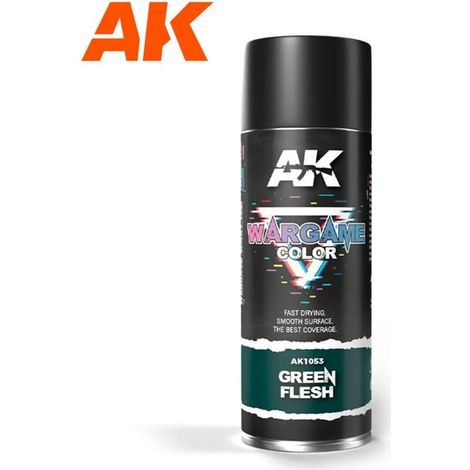 Bombe de peinture sous-couche aérosol - AK Interactive - Green Flesh - Apprêt universel - Séchage rapide - Bonne adhérence