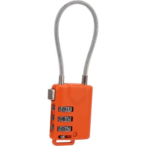 Cadenas à bagages TSA approuvé orange, code à 3 chiffres réinitialisable, antivol pour voyage (1/5)