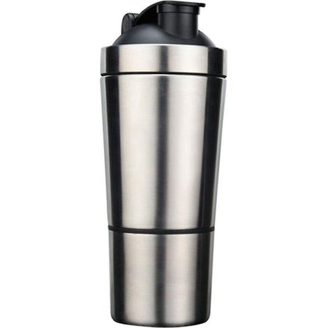 Einwandiger Protein-Shaker aus Edelstahl mit Mixkugel, Sport- und Fitnessmixer aus Edelstahl.