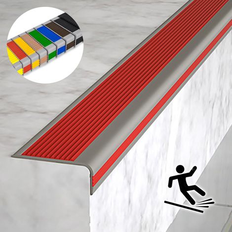 Nez de marche antidérapant intérieur extérieur - Profilé d'escalier auto-adhésif ignifuge en caoutchouc, protection d'angles et rebords, imperméable