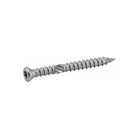 Vis à bois double filet tête réduite fraisée Torx inox spécial terrasse - Longueur: 60 - Qualite Inox: A4 - Diamètre: 5 - conditionnement: à l'unité
