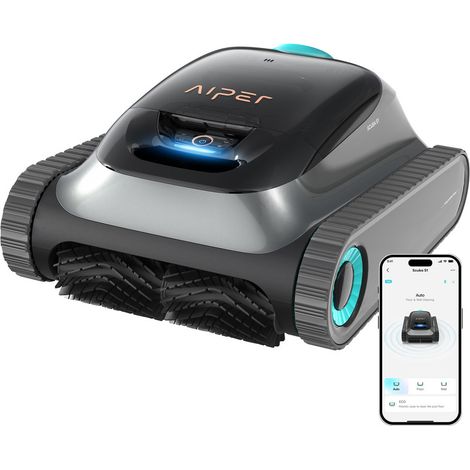 AIPER Scuba S1: robot de piscina para el fondo y las paredes, línea de flotación, aspirador de piscina inalámbrico, 4 modos, autonomía de 180 minutos, navegación inteligente 2.0