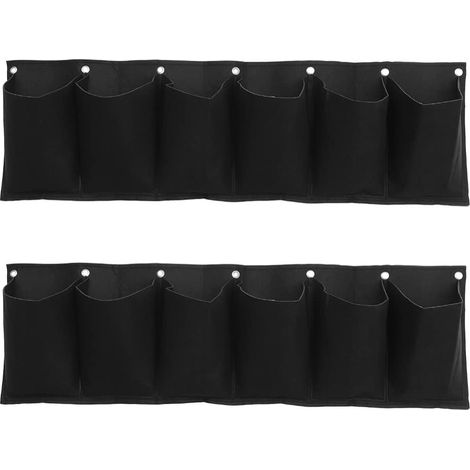 2Pcs Jardinage Suspendre Plein Plant Sacs Sacs Sacs Plant Tissu Pot avec Poignées Sacs de Culture Plante Planteur de Feutre pour La Plantation Intérieure Extérieure Noir (1/5)