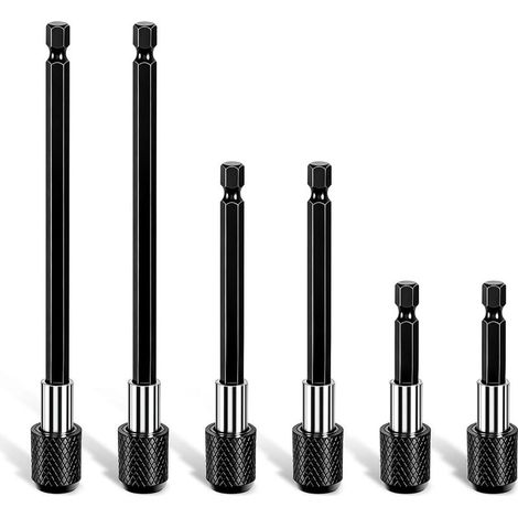 Portapuntas magnético, vástago hexagonal de 1/4" 60/100/150 mm, mecanismo magnético de liberación rápida para taladros y taladros atornilladores. (1/4)