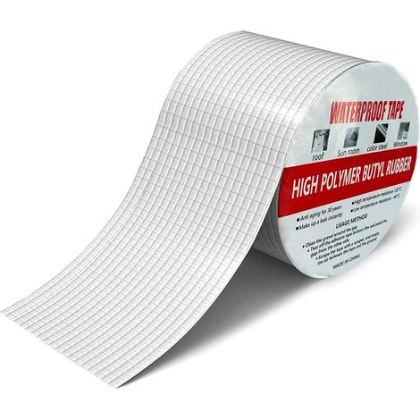 Caoutchouc Butyle Étanche Bande de Papier d'Aluminium Longueur 5m Largeur 10cm Ruban de Réparation pour Conduit Toit Gouttière Intérieur Extérieur 1 Rouleau (1/5)