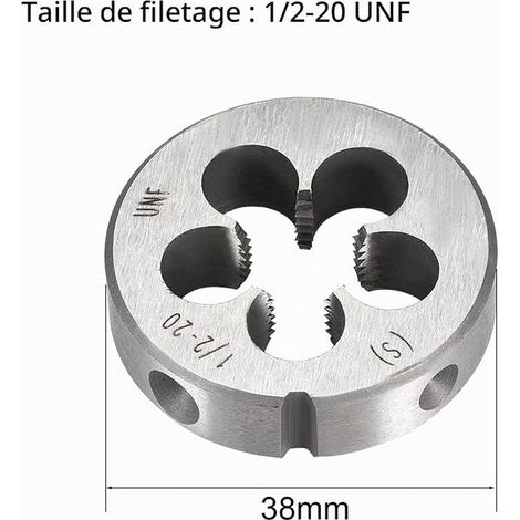 QUARKZMAN Round Die M24 x 2 Metric Straight Thread Screw Cutting Tool Fixed Dies Steel Tool Alloy Repair Tool Tapping (1/4)