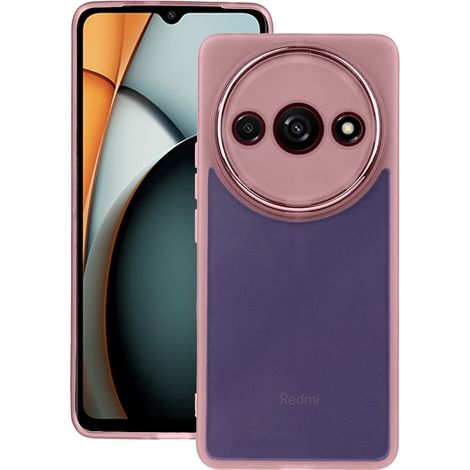 Custodia in silicone per Xiaomi Redmi A3, con protezione per la fotocamera, trasparente/rosa (1/3)