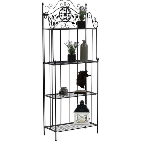 Scaffale porta piante, scarpe da cucina, 4 livelli, metallo, 175x66x32 cm, nero ETA10097