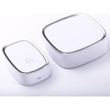Sonnette sans fil domestique avec prise européenne, sonnette musicale numérique AC, sonnette à télécommande avec un seul émetteur coulissant-AquaForge (1/4)