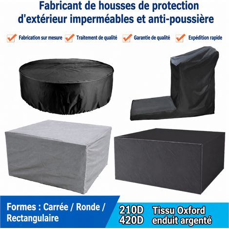 Housse de protection pour meuble et chaise de jardin en toile enduite noire noir 1 kg – Livraison gratuite (1/5)