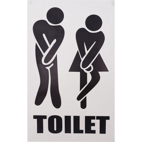 Abnehmbarer, selbstklebender WC-Sitzaufkleber für die WC-Tür Nr. 2 (männlich/weiblich) (1/3)