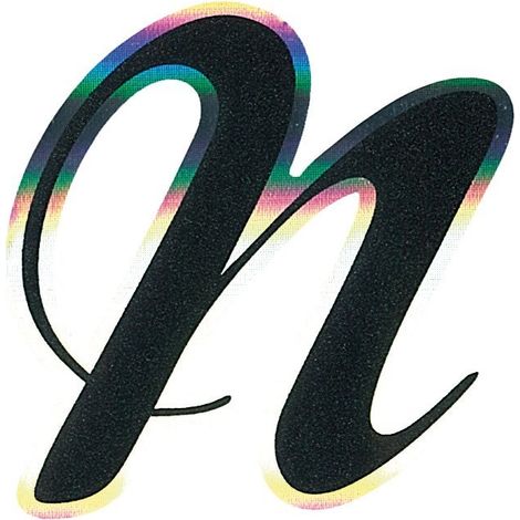 Adesivo Monogramma Lettera N, Nero Metallescente (1/2)