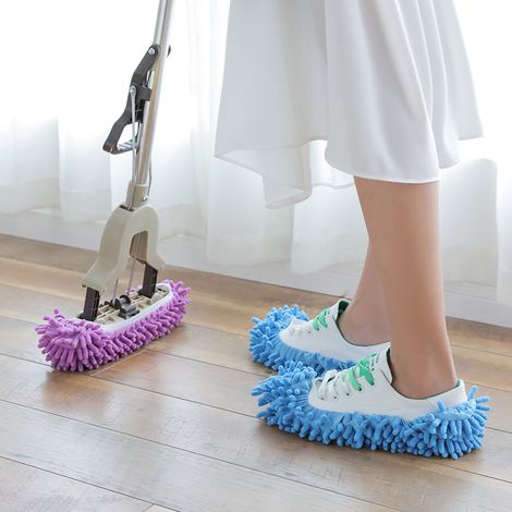 Lot de 5 chaussons-serpillères en chenille douce et résistante, absorbant l'eau et dépoussiérants, pour la maison (1/5)