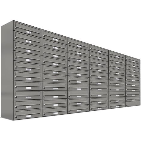 59er Premium Briefkasten Aluminiumgrau RAL Farbe 9007 für Außen Wand Postkasten (1/5)