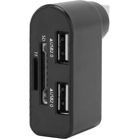 Hochgeschwindigkeits-USB-Hub mit 2 Ports und Anschlüssen für Speicherkarten, Kartenleser, Festplatte und Kamera (1/5)
