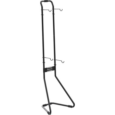 Wiltec Soporte universal de suelo para 2 bicicletas 66,5 x 55,8 x 219 cm capacidad hasta 39,9 kg porta bicicletas independiente, portabicicletas regulable en altura (1/5)