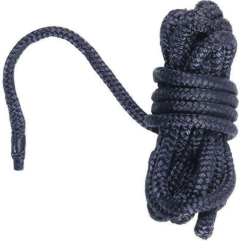 3/8" x 15' Festmacherleinen für Boote und Pontons, doppelt geflochtene Nylonleinen, vorgespleißt mit einer 12" Öse - Schwarz (1/5)