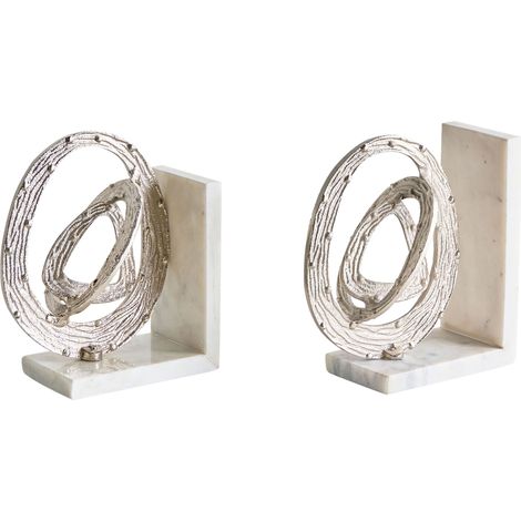 Set of Bookends RABINA Marble Silver