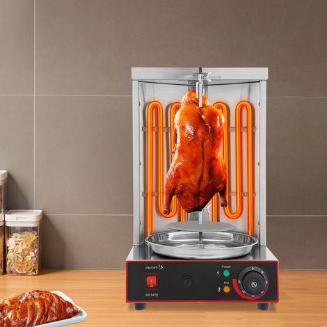 Barbecue électrique Shawarma - Barbecue à brochettes rotative - Machine à kebab - Cuisinière verticale en acier inoxydable - 3000 W - 50-300 °C (1/5)