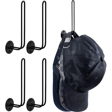 Porte Casquette,Porte Casquette Mural,Support Casquette,Organisateur de Support pour Casquette de Baseball,Rangement Casquette pour Chambres Salons et Vestiaires