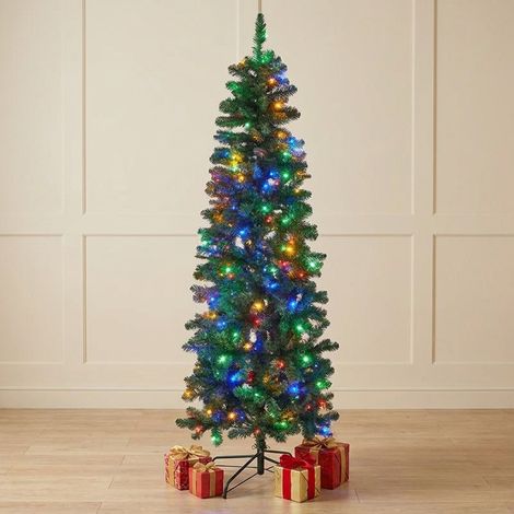6ft King Pine Slim Pre-Lit Christmas Tree (1/2)