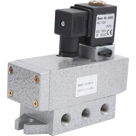 Électrovanne 5 voies 2 positions, commande électrique unique, 110V AC, usage industriel, K25DH-8AC (1/5)
