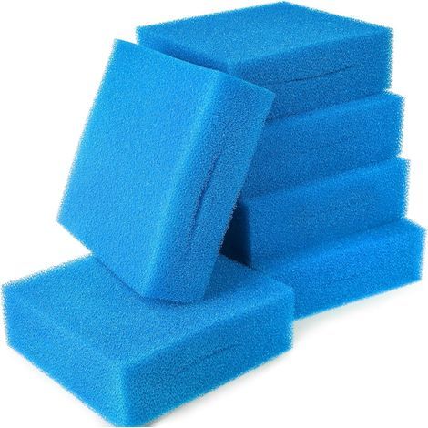 6 Éponge Filtration Compatible Oase Biotec 5 10 30 Polyester 250x250x80mm Eau Douce Salée (1/5)