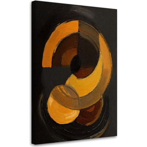 Quadro su tela, Forme geometriche Astrazione Marrone Minimalismo - 80x120 (1/3)