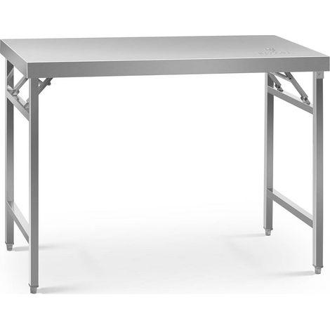 Royal Catering – Table de travail pliante 60 x 120 cm en acier inoxydable – Capacité 210 kg – Conception pliante pour transport facile – Hygiène optimale (1/5)