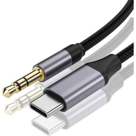 Câble audio USB-C vers jack 3,5 mm, câble audio AUX, câble audio numérique pour téléphone portable.(N03) (1/5)