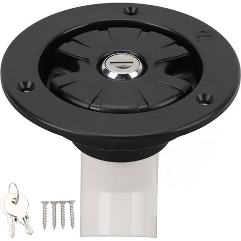 Entrée d'eau par gravité pour camping-car, 78mm, verrouillable, en acier inoxydable, anti-poussière, trappe anti-fuite, Port de remplissage de réservoir pour remorque de camping-car. (1/5)
