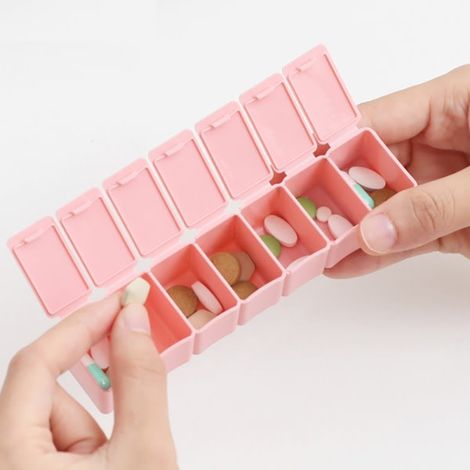 TG Praktist Dosette Durable à 7 Compartiments Dosette Semainière Rose (1/5)