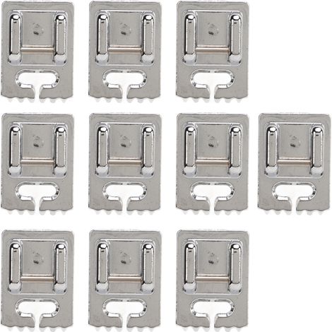 Lot de 10 Pieds-de-biche Tuck Presse, rainures 5/7/9, surface brillante et lisse, acier inoxydable sans bavure, pour machine à coudre domestique (1/5)