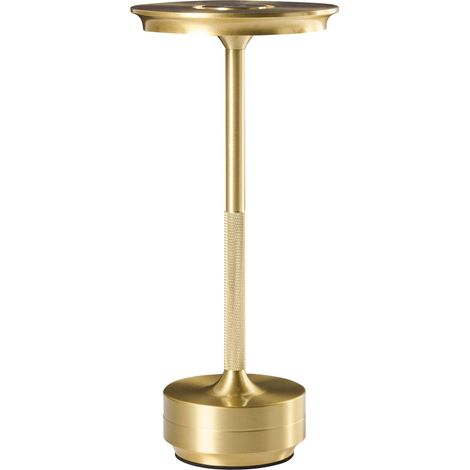 Beliani Wireless LED Table Lamp Gold Aluminium Indoor Outdoor USB Port Metal, 1 Bulbs, Integrated LED, Warm White, IP 44 (Waterproof), Cord 80 cm, Painted, 13 x 13 x 28 cm MAGO (1/5)