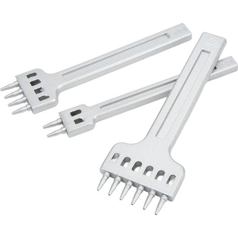 Cuillère à griffes en cuir, 2, 4 ou 6 dents, alliage de zinc, blanc brillant, grand orifice, finition miroir, coutures apparentes, 6 mm (1/5)