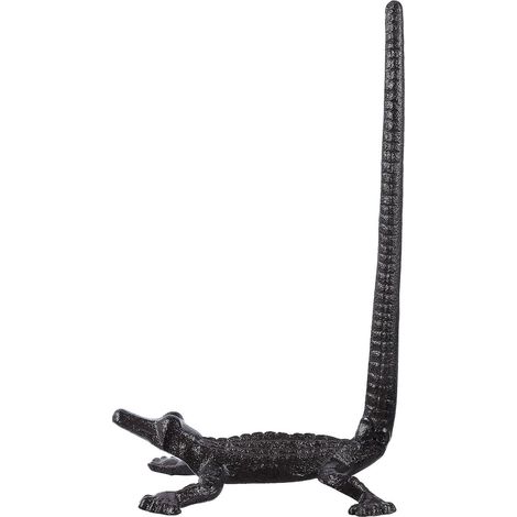 Porte-papier toilette sur pied en fonte avec motif crocodile (1/5)