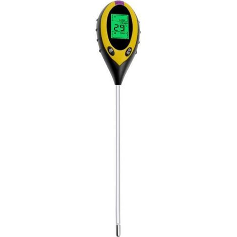 Testeur de PH-MèTre de Sol 4 en 1 Testeur de Sol PH HumidimèTre TempéRature Mesure de L'Intensité de la LumièRe Du Soleil Analyse (1/4)
