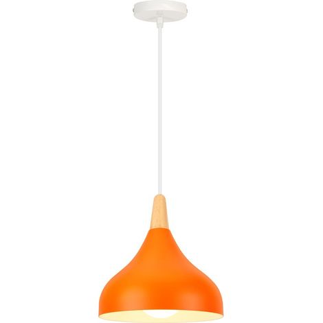 Plafonnier D'Intérieur Lampe À Suspension Moderne Lustre Minimaliste Abat-Jour En Métal, Orange Pour Chambre À Coucher, Cuisine, Bureau, E27 (1/5)