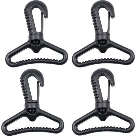 Mousquetons en plastique, mousqueton pivotant en plastique pour porte de poussée - Mousqueton rotatif - Mousqueton rotatif - Fermoir à boucle pour sangle, Noir(50mm) (1/4)