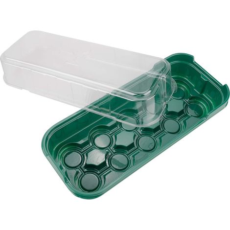 Lot de 6 plateaux de semis robustes pour rebord de fenêtre avec dôme de protection pour granulés de tourbe de 36 mm (non inclus) - Plateaux de culture pour l'intérieur et l'extérieur (1/5)