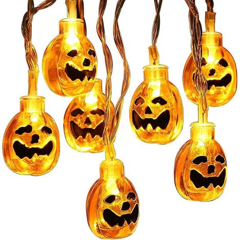 Green Mobility-Halloween Pumpkin String Lights 30Led 11.48 Ft 3d Jackolantern Halloween String Lights Stabilized w/ Flashing Batteries (1/5)