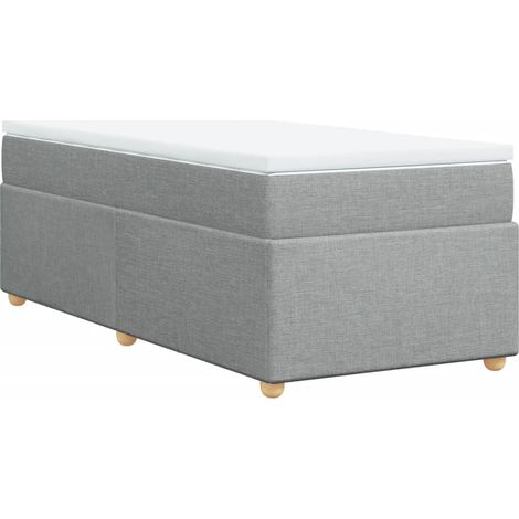 Maison Exclusive - Boxspringbett mit Matratze Hellgrau 100x200 cm (1/5)