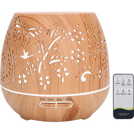 400-ml-Luftbefeuchter aus Holz mit Fernbedienung – USB-Anschluss für Zuhause – Kompatibel mit europäischen Steckern (1/5)