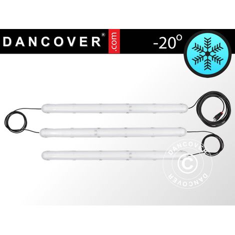 Luminaire néon LED industriel avec 3 spots connectés, Blanche - Dancover